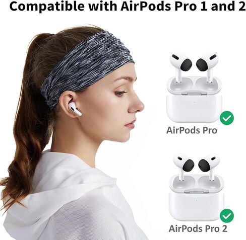 4-Pair Replacement Ear Tips for AirPods Pro & AirPods Pro 2nd Generation with Noise Reduction Hole,Fit in The Charging Case,Anti Slip Soft Ear Tips Compatible Airpods Pro/Pro 2 (Black) in Saudi Arabia