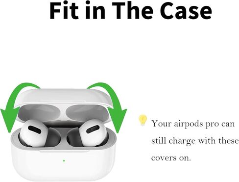 4-Pair Replacement Ear Tips for AirPods Pro & AirPods Pro 2nd Generation with Noise Reduction Hole,Fit in The Charging Case,Anti Slip Soft Ear Tips Compatible Airpods Pro/Pro 2 (Black) in Saudi Arabia