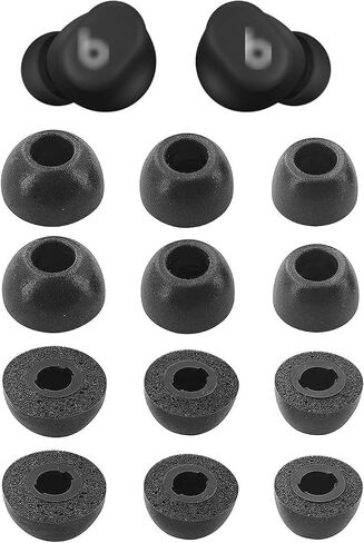 Foam Eartips Compatible with Beats Solo Earbuds, 6 Pairs S/M/L Sizes Anti Slip Soft Memory Foam Earbuds Tips Ear Tips Replacement, Compatible with Beats Solo Buds Black 6 Pairs in Saudi Arabia