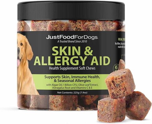 JustFoodForDogs Probiotic Booster Gut Health Soft Chews Supplement for Dogs, Digestive Health Support, Diarrhea, Human Grade Ingredients - 45 count in Saudi Arabia