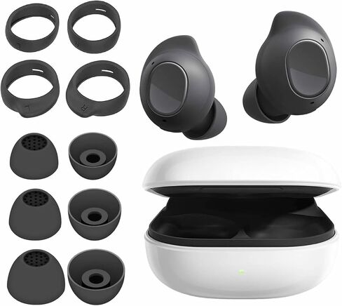 مجموعة خطافات الأذن ALXCD متوافقة مع سماعات الأذن Galaxy Buds FE، S/M/L 3 أزواج من رؤوس سماعات الأذن السيليكون، S/L 2 زوجًا من خطافات الأذن، متوافقة مع Galaxy Buds FE SM-R400 6+4 أسود in Saudi Arabia