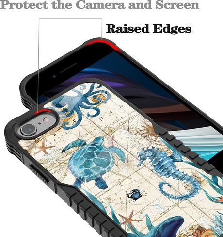 حافظة لهاتف iPhone SE 2022/2020/7/8 للرجال والأولاد، تصميم رائع لكرة السلة، مقاوم للصدمات ومضاد للخدش، جراب حماية خلفي صلب من البولي كربونات لهاتف iPhone SE 3rd/2nd Gen/7/8/6 in Kuwait