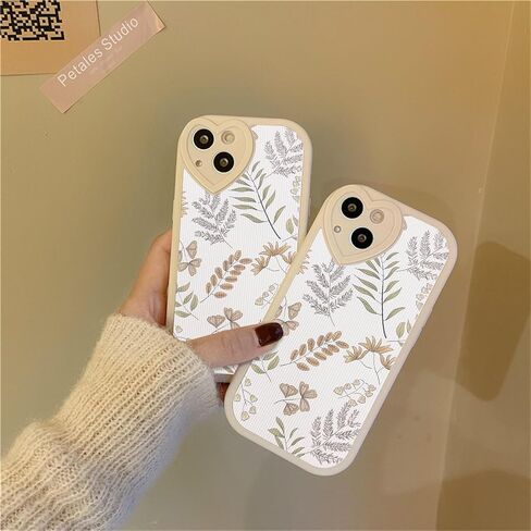 Ownest Compatible with iPhone 7/8/SE/SE 2Case with Cute Flowers Floral Pattern for Women Girls Soft Silicone Love Lens Protection Case for iPhone 7/8/SE/SE 2-White in Kuwait