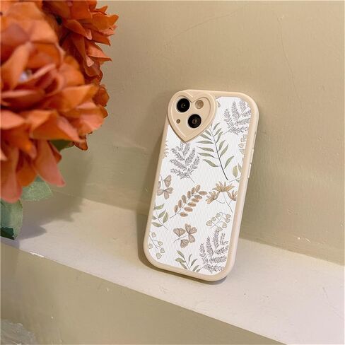 Ownest Compatible with iPhone 7/8/SE/SE 2Case with Cute Flowers Floral Pattern for Women Girls Soft Silicone Love Lens Protection Case for iPhone 7/8/SE/SE 2-White in Kuwait