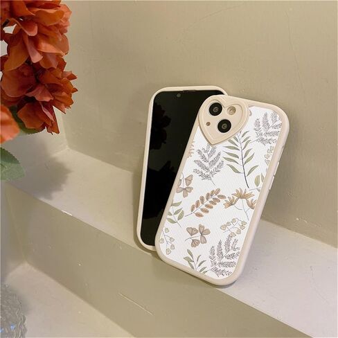 Ownest Compatible with iPhone 7/8/SE/SE 2Case with Cute Flowers Floral Pattern for Women Girls Soft Silicone Love Lens Protection Case for iPhone 7/8/SE/SE 2-White in Kuwait