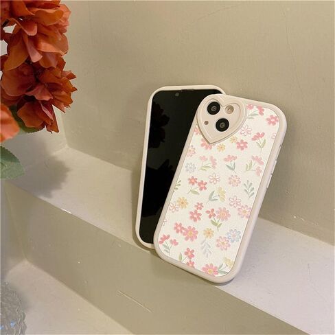Ownest Compatible with iPhone 7/8/SE/SE 2Case with Cute Flowers Floral Pattern for Women Girls Soft Silicone Love Lens Protection Case for iPhone 7/8/SE/SE 2-White in Kuwait