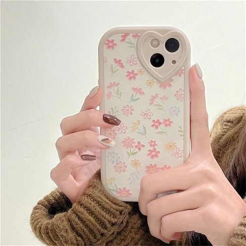 Ownest Compatible with iPhone 7/8/SE/SE 2Case with Cute Flowers Floral Pattern for Women Girls Soft Silicone Love Lens Protection Case for iPhone 7/8/SE/SE 2-White in Kuwait