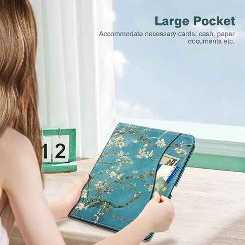 Fintie Folio Case for iPad Air 13-inch (M2) 2024, Magnetic Multi-Angle Smart Stand Cover with Built-in Pencil Holder & Pocket, Auto Sleep/Wake, Blossom in Saudi Arabia