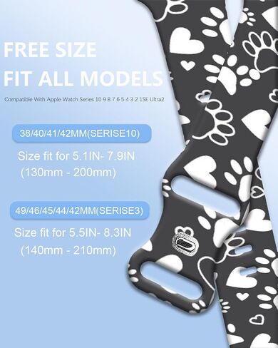 Compatible with Apple Watch Band 38mm 40mm 41mm 42mm 44mm 46mm 45mm 49mm for Women Men, Soft Silicone Waterproof Replacement Strap for iWatch Bands Series 10 9 8 7 6 5 4 3 2 1 SE Ultra/Ultra 2 in Kuwait