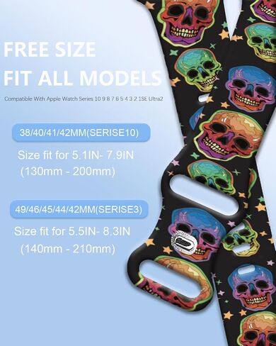 Compatible with Apple Watch Band 38mm 40mm 41mm 42mm 44mm 46mm 45mm 49mm for Women Men, Soft Silicone Waterproof Replacement Strap for iWatch Bands Series 10 9 8 7 6 5 4 3 2 1 SE Ultra/Ultra 2 in Kuwait