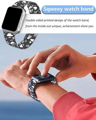 Compatible with Apple Watch Band 38mm 40mm 41mm 42mm 44mm 46mm 45mm 49mm for Women Men, Soft Silicone Waterproof Replacement Strap for iWatch Bands Series 10 9 8 7 6 5 4 3 2 1 SE Ultra/Ultra 2 in Kuwait