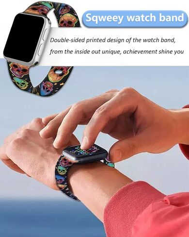 Compatible with Apple Watch Band 38mm 40mm 41mm 42mm 44mm 46mm 45mm 49mm for Women Men, Soft Silicone Waterproof Replacement Strap for iWatch Bands Series 10 9 8 7 6 5 4 3 2 1 SE Ultra/Ultra 2 in Kuwait