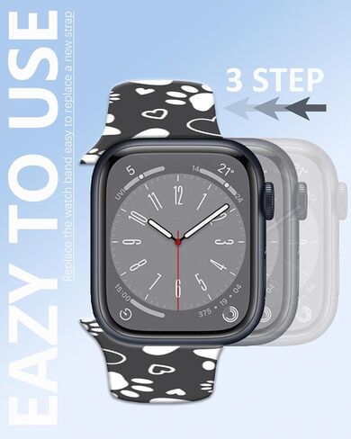Compatible with Apple Watch Band 38mm 40mm 41mm 42mm 44mm 46mm 45mm 49mm for Women Men, Soft Silicone Waterproof Replacement Strap for iWatch Bands Series 10 9 8 7 6 5 4 3 2 1 SE Ultra/Ultra 2 in Kuwait