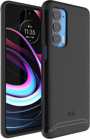 TUDIA DualShield Designed for Motorola Edge 5G UW/Moto Edge 2021 Case - Slim Heavy Duty Tough Dual Layer Protection - Matte Black in Saudi Arabia