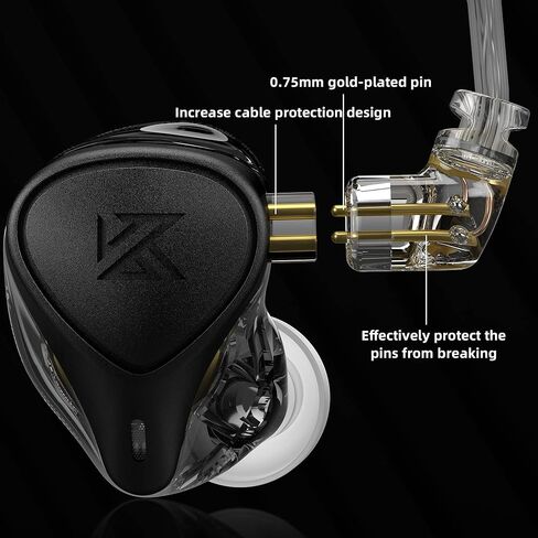 سماعات أذن KZ ZEX Pro HIFI داخل الأذنين، سماعات أذن KZ ZEX Pro IEM مع 1 محرك إلكتروستاتيكي 1 سائق ديناميكي 1 سماعات رأس هجينة لمحرك المحرك المتوازن للموسيقيين الصوتيين (مع ميكروفون، فضي) in Kuwait