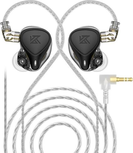 سماعات أذن KZ ZEX Pro HIFI داخل الأذنين، سماعات أذن KZ ZEX Pro IEM مع 1 محرك إلكتروستاتيكي 1 سائق ديناميكي 1 سماعات رأس هجينة لمحرك المحرك المتوازن للموسيقيين الصوتيين (مع ميكروفون، فضي) in Kuwait