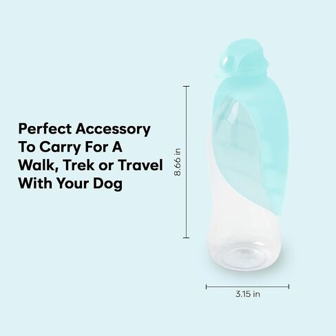 United Pets Leaf - Portable Water Bottle for Dogs, Pink, Dispenser with Drinking Feeder for Pets, Dog Water Bottle, Perfect for Walking, Travel, Hiking in Saudi Arabia