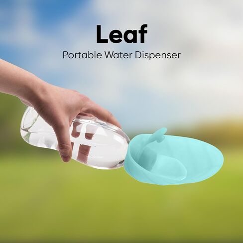 United Pets Leaf - Portable Water Bottle for Dogs, Pink, Dispenser with Drinking Feeder for Pets, Dog Water Bottle, Perfect for Walking, Travel, Hiking in Saudi Arabia