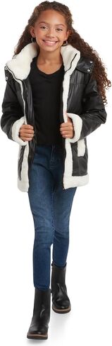 URBAN REPUBLIC Girls Puffer Jacket - Zip Up Coat Puffer Rain Jacket with Faux Fur Trim - Lightweight Jacket for Girls (7-16) in Kuwait