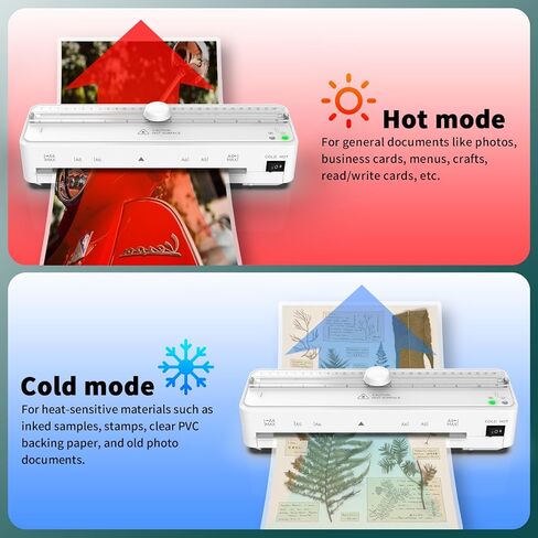 Locamp A4 Laminator Machine with 20 Laminating Sheets,9 Inch Compact Letter Size Laminator Machine Cold&Thermal Laminator with 80s Fast Warm-up,for Home Office School Use (White) in Saudi Arabia