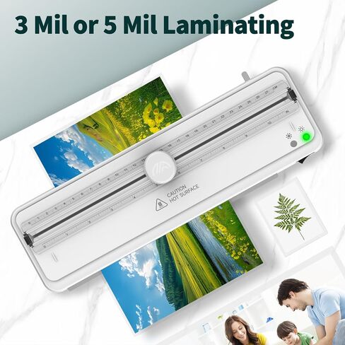 Locamp A4 Laminator Machine with 20 Laminating Sheets,9 Inch Compact Letter Size Laminator Machine Cold&Thermal Laminator with 80s Fast Warm-up,for Home Office School Use (White) in Saudi Arabia