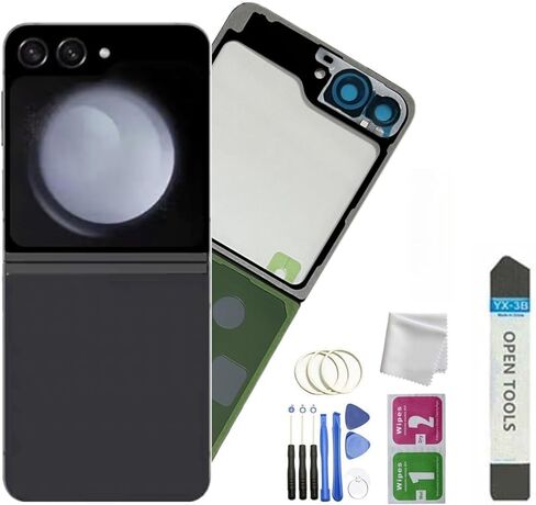 Z Flip 5 Back Glass Replacement for Samsung Galaxy Z Flip 5 Phone Back Cover Glass with Pre-Installed Tape+Toolsd (Graphite) in Kuwait
