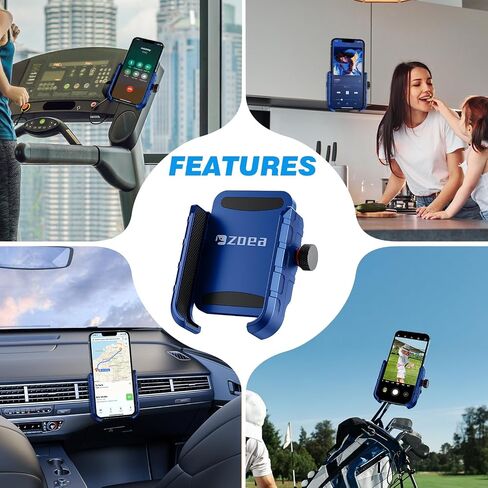 ZOEA Golf Cart Magnetic Phone Holder, Smartphone Mount, Ultra Strength Magnet Golf Phone Caddy, 360°Rotatable/One-Handed Pick & Place View Golf Cart Accessories Golf Gifts (Blue) in Saudi Arabia