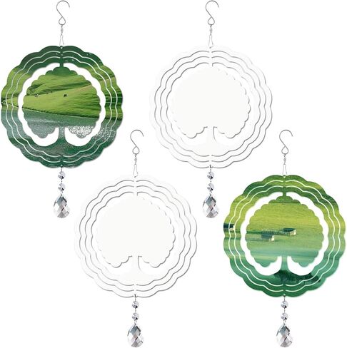 Sublimation Wind Spinner Blanks 4 Pack Wind Spinners Sublimation Blanks Hanging Wind Spinner 3D Metal Aluminum Kinetic Sculpture for Yard Garden Indoor Outdoor Porch Decoration(Palms) in Saudi Arabia