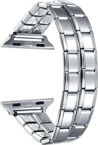 UNY JEWEL 9 مم سوار إيطالي من الفولاذ المقاوم للصدأ بسوار واحد متوافق مع ساعة Apple 38 مم 40 مم 41 مم حزام بديل لسلسلة iWatch 9 8 7 6 5 4 3 2 1 SE Ultra للنساء والرجال in Kuwait