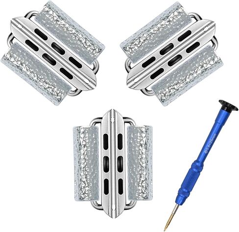 3 Pack Beaded Connectors Kit Compatible with Apple Watch Band 38/40/41/42/44/45/49mm, Jewelry Making Stainless Steel Straps Adapter for iWatch Ultra Series 9 8 7 6 5 4 3 2 1 SE in Saudi Arabia