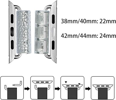 3 Pack Beaded Connectors Kit Compatible with Apple Watch Band 38/40/41/42/44/45/49mm, Jewelry Making Stainless Steel Straps Adapter for iWatch Ultra Series 9 8 7 6 5 4 3 2 1 SE in Saudi Arabia