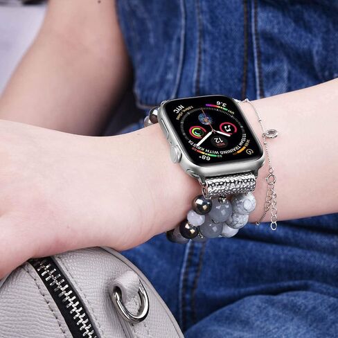 3 Pack Beaded Connectors Kit Compatible with Apple Watch Band 38/40/41/42/44/45/49mm, Jewelry Making Stainless Steel Straps Adapter for iWatch Ultra Series 9 8 7 6 5 4 3 2 1 SE in Saudi Arabia