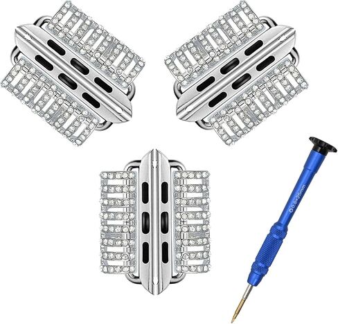 3 Pack Beaded Connectors Kit Compatible with Apple Watch Band 38/40/41/42/44/45/49mm, Jewelry Making Stainless Steel Straps Adapter for iWatch Ultra Series 9 8 7 6 5 4 3 2 1 SE in Saudi Arabia