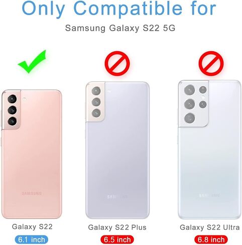 حافظة Kowauri لهاتف Samsung Galaxy S22 5G، حافظة جلدية بتصميم كلاسيكي مع فتحة للبطاقات وغطاء واقٍ مضاد للصدمات لهاتف Samsung Galaxy S22 5G (أسود) in Saudi Arabia