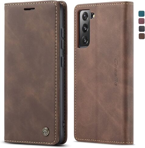 حافظة Kowauri لهاتف Samsung Galaxy S22 5G، حافظة جلدية بتصميم كلاسيكي مع فتحة للبطاقات وغطاء واقٍ مضاد للصدمات لهاتف Samsung Galaxy S22 5G (أسود) in Saudi Arabia