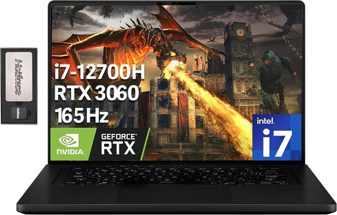 ASUS ROG Zephyrus Gaming Laptop, 16" FHD+ 165Hz Display, Intel Core i7-12700H, 40GB DDR5, 4TB SSD, RGB Backlit Keyboard, NVIDIA GeForce RTX 3060, Win 11 Pro, WiFi 6, Black, 128GB Docking Station Set in Saudi Arabia