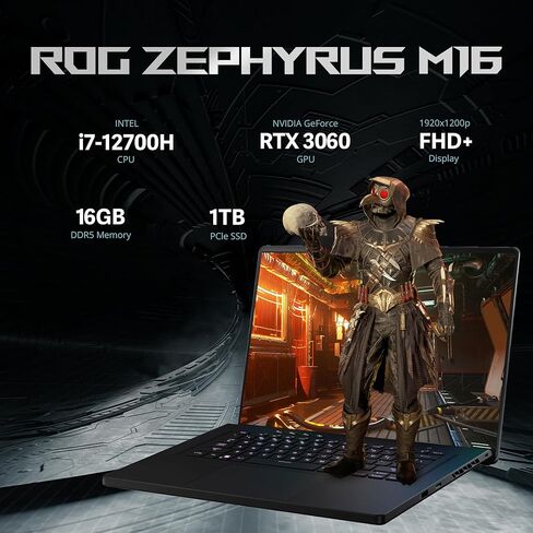 ASUS ROG Zephyrus Gaming Laptop, 16" FHD+ 165Hz Display, Intel Core i7-12700H, 40GB DDR5, 4TB SSD, RGB Backlit Keyboard, NVIDIA GeForce RTX 3060, Win 11 Pro, WiFi 6, Black, 128GB Docking Station Set in Saudi Arabia