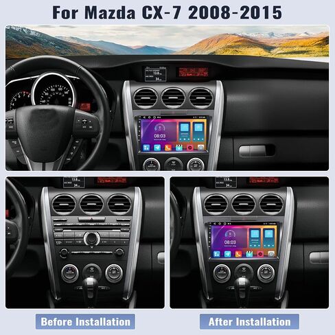 SIXWIN Android 13 ستيريو سيارة لمازدا CX-7 2008-2015 2G+64G 9 بوصة تعمل باللمس CarPlay Android Auto Mirror Link Bluetooth GPS Navigation Network Radio For Weather Forecast WiFi FM SWC Backup Camera MIC in Saudi Arabia
