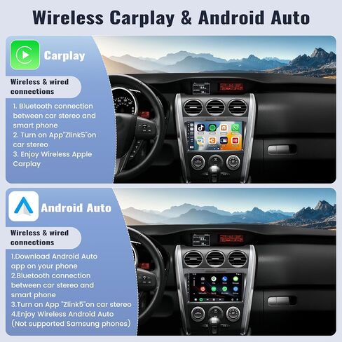 SIXWIN Android 13 ستيريو سيارة لمازدا CX-7 2008-2015 2G+64G 9 بوصة تعمل باللمس CarPlay Android Auto Mirror Link Bluetooth GPS Navigation Network Radio For Weather Forecast WiFi FM SWC Backup Camera MIC in Saudi Arabia