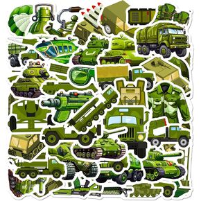 Military Stickers Kids Boys Adults, Army Tank Stickers for Military Enthusiasts Collectors, Tactical Stickers Pack, Waterproof Camo Stickers for Water Bottle Scrapbook Laptop Truck Luggage(Tank)