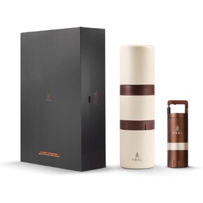 Nest Pour Over Coffee Kit + Java G25 Grinder Gift Set, Contains Two 10 Oz Mugs, Splash Proof Lid, Pour Over Coffee Dripper, Java G25 Grinder and Storage Connector