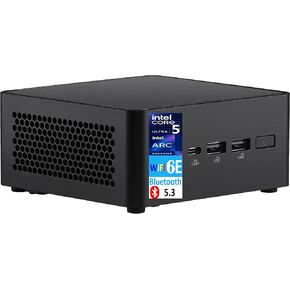 ASUS NUC 14 Pro Slim AI Powered Mini Desktop (Intel Ultra 5-125H, Intel Arc Shared, 32GB DDR5, 512GB PCIe SSD, 2 Thunderbolt 4, WiFi 6E, Bluetooth 5.3, 120W PSU, RJ-45, 2 HDMI, Win 11 Home)