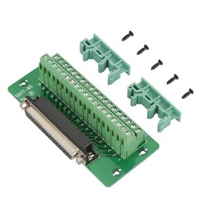 DB37 Breakouts Board, DB37 DIN Rail Mount Interface Module Male/Female Connector Breakouts Board Port Terminal Solderfree Adapter with Nut(Female Head)