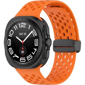 Magnetic Sport Band for Samsung Galaxy Watch Ultra 47mm, Waterproof Breathable Silicone Strap Wristbands for Galaxy Watch Ultra Smartwatch Women Men