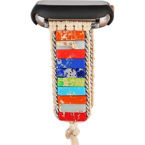 Beaded Boho Watch band Compatible with Apple watch bands 38mm 40mm 41mm 42mm 49mm 45mm Handmade Natural Stones Multilayer Pearl Jewelry Adjustable Braided Bracelet Strap for iWatch Series Ultra 8 7 6 5 4 SE