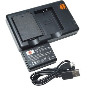 DSTE 2X LP-E10 Battery + Rapid USB Dual Charger Compatible with Canon EOS Rebel T7 T6 T5 T3 T100 EOS Kiss X50 X70 X80 EOS 1100D 1200D 1300D 2000D Camera