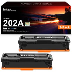 (with Chip) 202A Toner Cartridge 2-Pack Replacement for HP 202A Black Toner Cartridge | Works with Color Pro M254dn M254nw M254dw, MFP M280nw M281fdn M281fdw M281cdw Series | CF500A