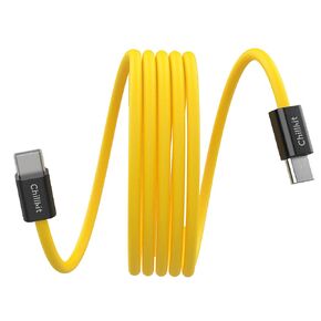 140W Fast Charging USB C Cable, Liquid Silicone USB-C to USB-C Charging Cable, Type C Fast Charger Cord for iPhone16/15, iPad, MacBook, AirPods 4 and More (3.3ft, Yellow, 140W)