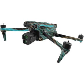 MightySkins Carbon Fiber Skin Compatible with DJI Air 3 - Blue Canyon | Protective, Durable Textured Carbon Fiber Finish | Easy to Apply