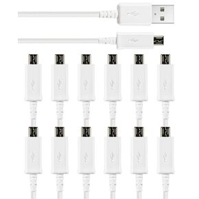 [12-Pack Micro USB Cable Multi Pack Bulk Lot - 1 M/3.3 ft Charging Data Sync Fast Micro USB to USB A Cord for Samsung Galaxy S7 S6 Edge J7 S5,Note 5 4,LG 4 K40 K20,Kindle,PS4,Xbox,Tablet